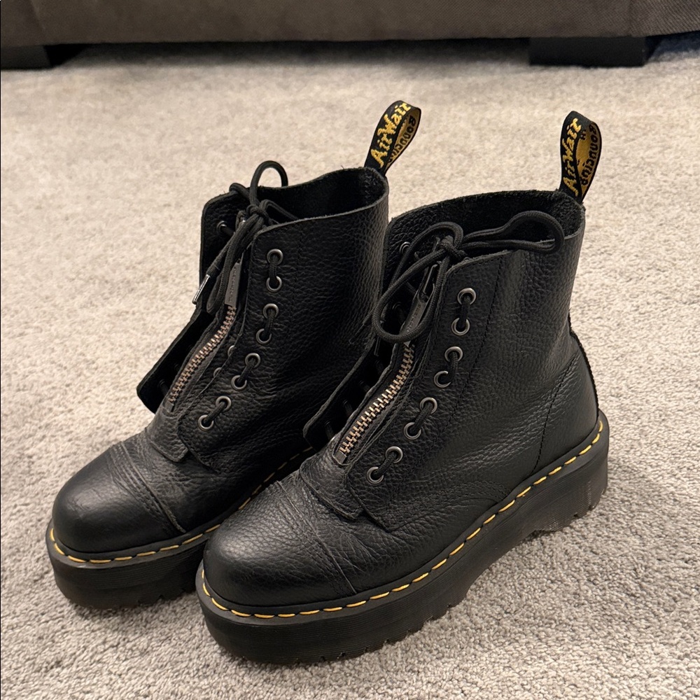 Dr. Martens Black Leather Moto Boots - Picture 2 of 6